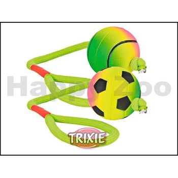 Trixie neonový míč na šňůře mechová guma 6 cm / 30 cm