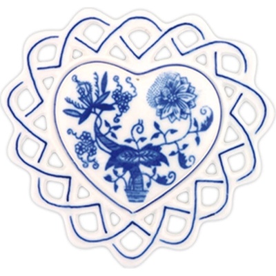 Cibulák Dubí Vánoční ozdoba srdíčko cibulový porcelán 10364