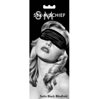 Sex & Mischief Satin Blindfold - Saténová maska na oči Černá
