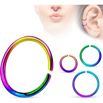 Šperky4U piercing do nosu kruh duhový N0006-1011