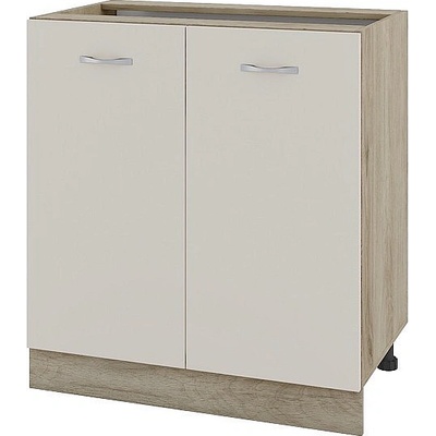 ИРИМ Долен шкаф за вграждане на мивка с две врати и рафт Сити АРС-23 дъб сонома арвен / сатен 80 см