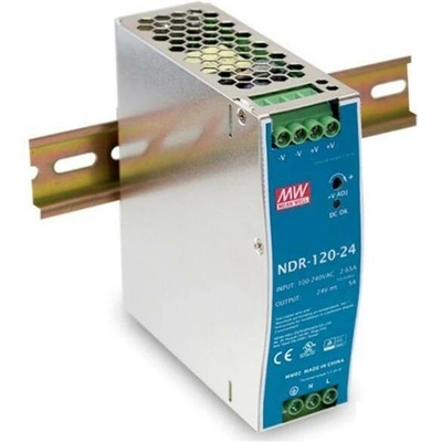 MEANWELL - NDR-120-24 - Průmyslový napájecí zdroj 24 V, 120 W na DIN lištu