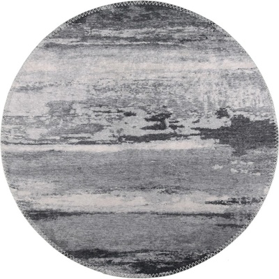 Vitaus Сив миещ се кръгъл килим ø 80 cm - Vitaus (KRN-S9544-Yuvarlak-80x80)