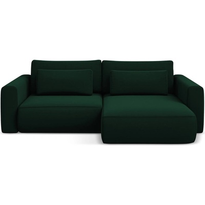 makamii Зелен кадифен разтегателен ъглов диван с място за съхранение (десен ъгъл) Kapua - Makamii (KAPUA_RCF_S_3_P1_C24)