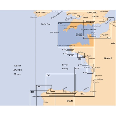 Námořní mapa Imray C10 Western English Channel Passage Chart IMC10