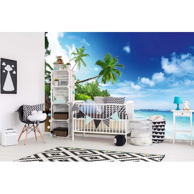 DIMEX ART Самозалепваща се флизелинова фототапета плаж на сейшелските острови 375 x 250 см