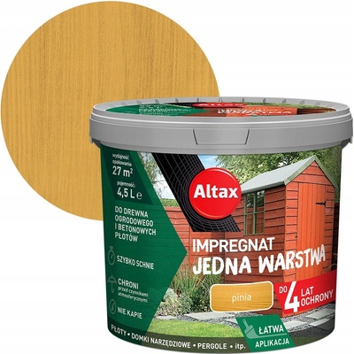 Impregnace na dřevo Altax, jedna vrstva, 4,5 l, borovice