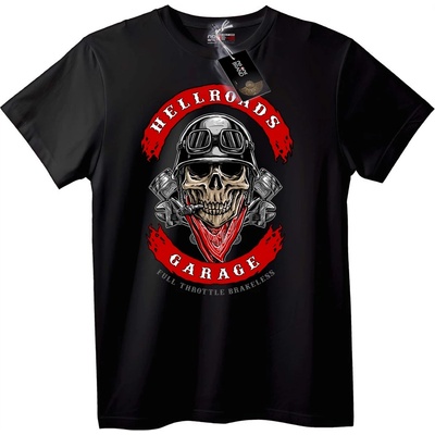 NOONEBRAND Тениска Hellroads Garage с череп - 5XL, Black