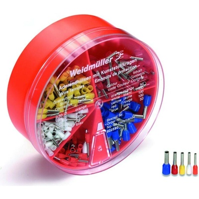 Weidmüller 9025900000 sada dutiniek 0.5 mm², 0.75 mm², 1 mm², 1.5 mm², 2.5 mm² čiastočne izolované oranžová, biela, žltá