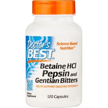 Doctor's Best BEST Betaine HCL 650 mg / with Pepsin & Gentian Bitters [120 капсули]