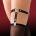 Cinderella Garter with Heart Vegan Leather Black