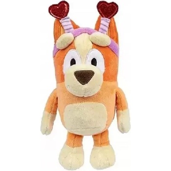 Image 1 of TM Toys Bluey: Плюшена фигура на Бинго с лента за коса със сърца - 20 см (19167BINHP)