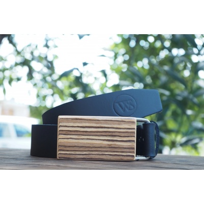 Wood Style opasek Hranatý Zebráno černá