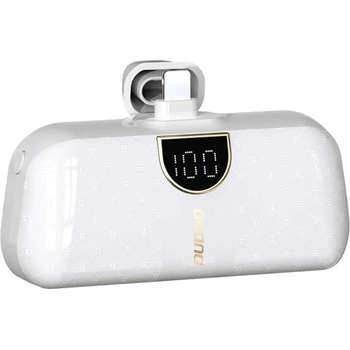 Dudao Мини преносима батерия Dudao K20SL, 5000mAh, Lightning / USB-C, бяла (K20SL-White)
