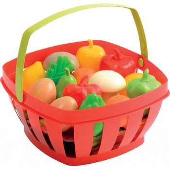 Ecoiffier 966 košík s ovocím a zeleninou červený