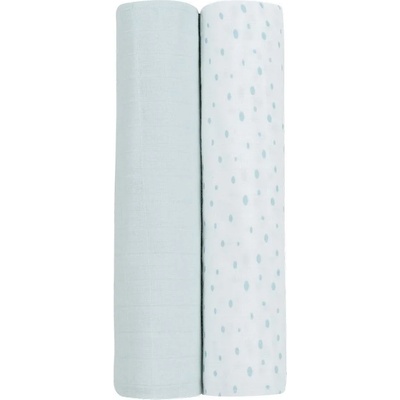KikkaBoo Комплект 2бр муселинови пелени 80х80 см Dots Blue (31103010069)