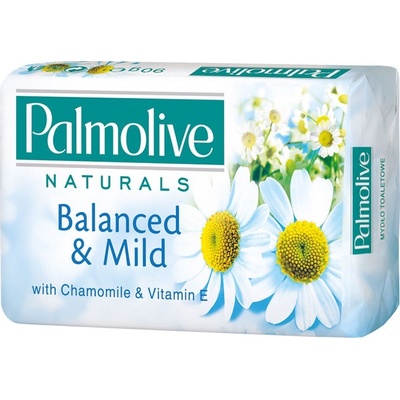 Palmolive Naturals Balanced & Mild toaletné biele mydlo s výťažkami z harmančeku 90/100 g