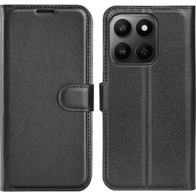 Litchi knížkové pouzdro na Honor 400 Smart 5G/4G/Honor X7d - černé