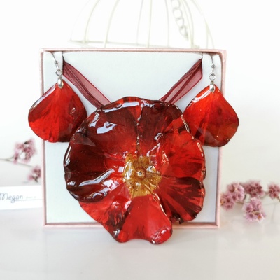 Meganflo Комплект червена релефна роза