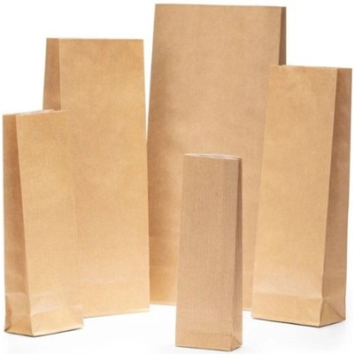 Papierové kraftové vrecká s krížovým dnom, 3 ks C: 100 x 285 + 65 mm/do hmotnosti 500 g