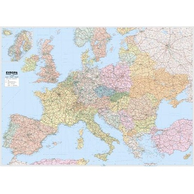 Evropa - politické rozdělení -A0 -1:3 600 000 - nástěnná mapa /ZES/
