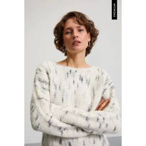 Moodo Пуловер с нежен модел бял Moodo Moodo | Byal | ЖЕНИ | XS