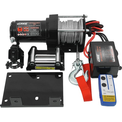 DEGET Elektrický lanový naviják 12V, 3000 LBS 12m, Verke V06032