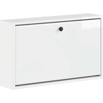 vidaXL Стенно шкафче за обувки BREDA 71 x 17 x 43 см Бял гланц (897509)