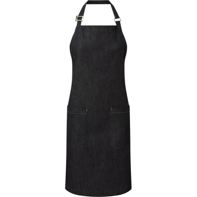Premier Workwear Pracovní zástěra za krk z biobavlny 2 kapsy PR113 Black Denim 80x72cm