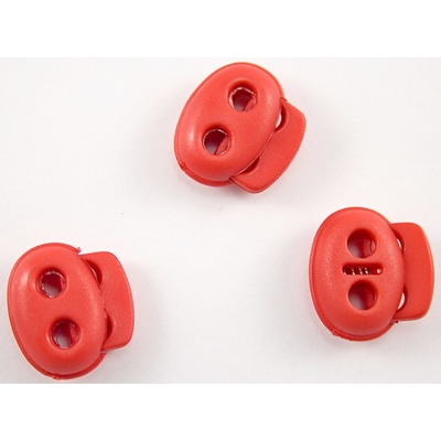 Plastová plochá brzdička - červená - priemer prievlaku 0,4 cm