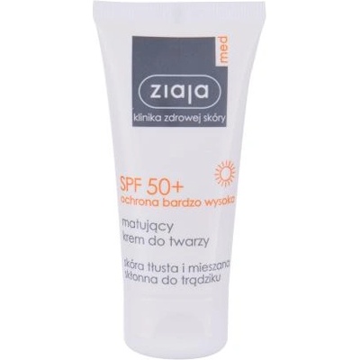 Ziaja Med Protective Matifying SPF50+ слънцезащитен матиращ крем за смесена и мазна кожа 50 ml за жени