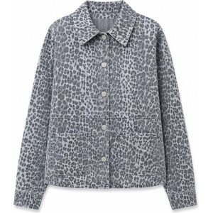 Mazine Дамско ежедневно яке Mazine Women's Printed Denim Jacket Casual jacket - Grey / Printed (103-3139-0212)