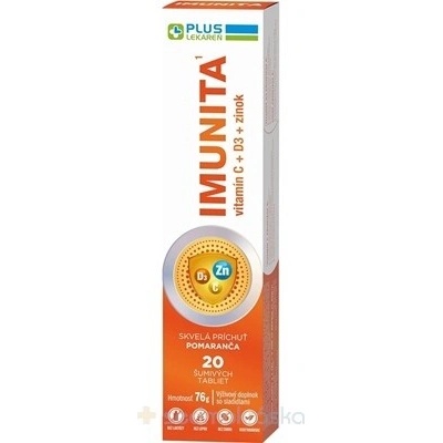 Vitar Plus Lékáreň IMUNITA vitamín C + D3 + zinok tbl eff s príchuťou pomaranča 1x20 ks