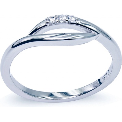 F.B.Marcelino stříbrný prsten atypický se třemi zirkony PS2711