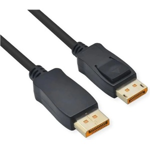 Roline Кабел DisplayPort 2.1 DP - DP, 16K60Hz, HDR, 80Gbit/s, UHBR20, M/M, 2m, черен 11.04. 6026-10 (11.04.6026-10)