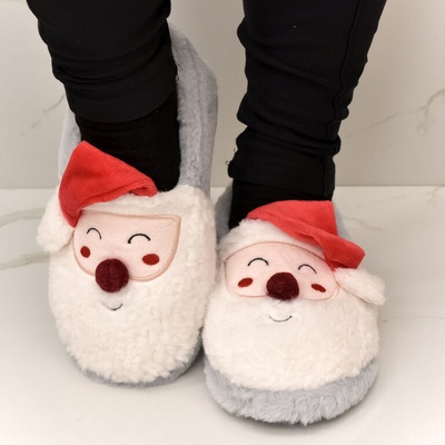 Detské sivé ponožkové papuče SANTA