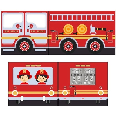 Vipack Детска завеса за легло 4 бр. 195x75 cm Fire Truck - Vipack (TX50010)