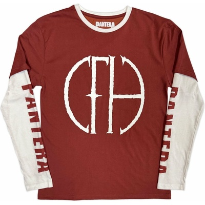 Pantera Frayed Logo Sleeve Print Red & White