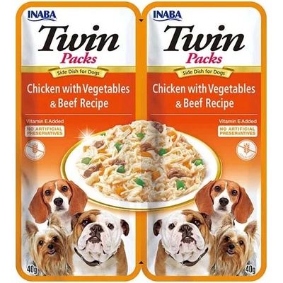 Twin Packs Dog Chick&Veg. & Beef in Broth 2 x 40 g