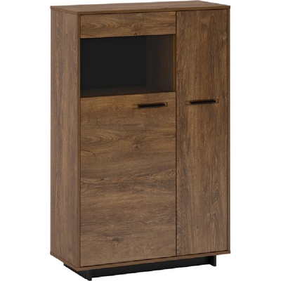 Kondela vitrína dub bolzano / černá levá DELIS C1