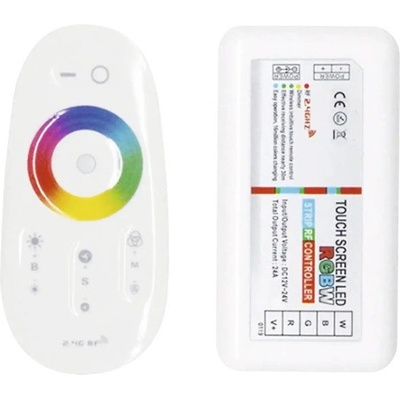 RF ovladač RGBW LED pásků 12–24 V s přijímačem, 20 režimů