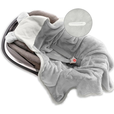 BABYMATEX Deka s kapucí Koala mušelínová Světle šedá
