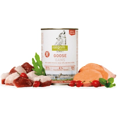 isegrim goose - Консерва за куче с гъска, сладки картофи и билки 800г