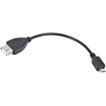 Lanberg черен 2.0 микро usb-b - usb-a кабел с дължина 15 см, поддържащ otg (oem-0006) (oem-0006)