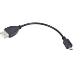 Lanberg черен 2.0 микро usb-b - usb-a кабел с дължина 15 см, поддържащ otg (oem-0006) (oem-0006)