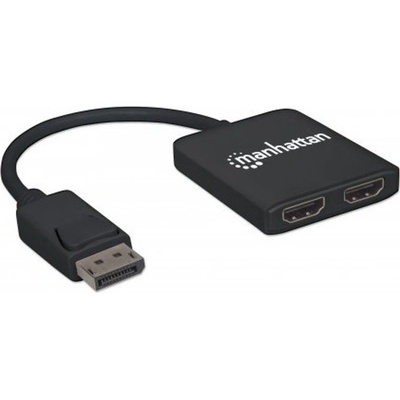 Manhattan Сплитер Manhattan 152716, MST, DisplayPort(м) към 2x HDMI(ж), 4K UHD, черен (152716)