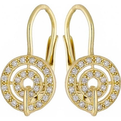 Zlaton Náušnice žluté zlato kruh osazený zirkony 1.7cm 1.9g 000632508226
