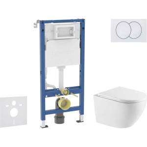 Geberit Duofix - Комплект за монтаж пред стена, тоалетна Oudee и седалка със система „softclose, бутон Delta, бял SANI11CA31124 (SANI11CA31124)