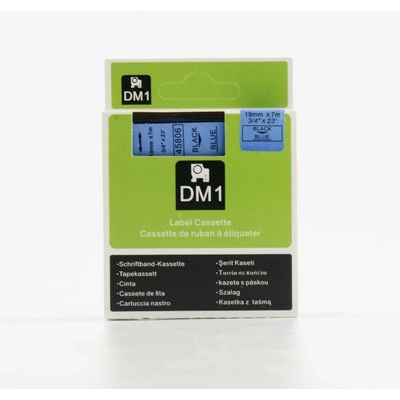 Label Dymo D1 45806 - kompatibilná páska - 19mm čierne písmo / modrý podklad, dĺžka 7m