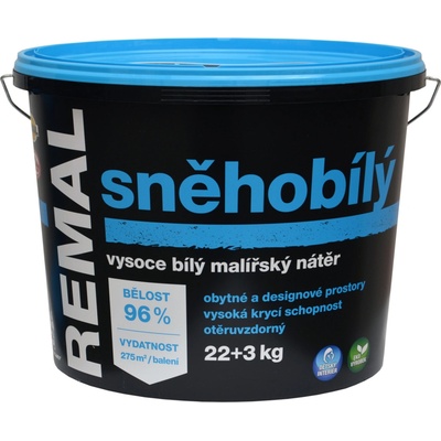 Remal Snehobiely Tónovateľná interiérová maliarska farba, biela - belosť 96% 25kg